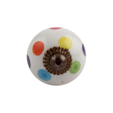 Multicolor Polka Dot Small Ceramic Drawer Knob